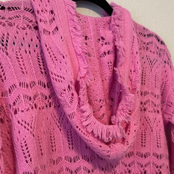 Intermix Oona Hooded Frayed Cashmere-Blend Sweater - Picture 5 of 5